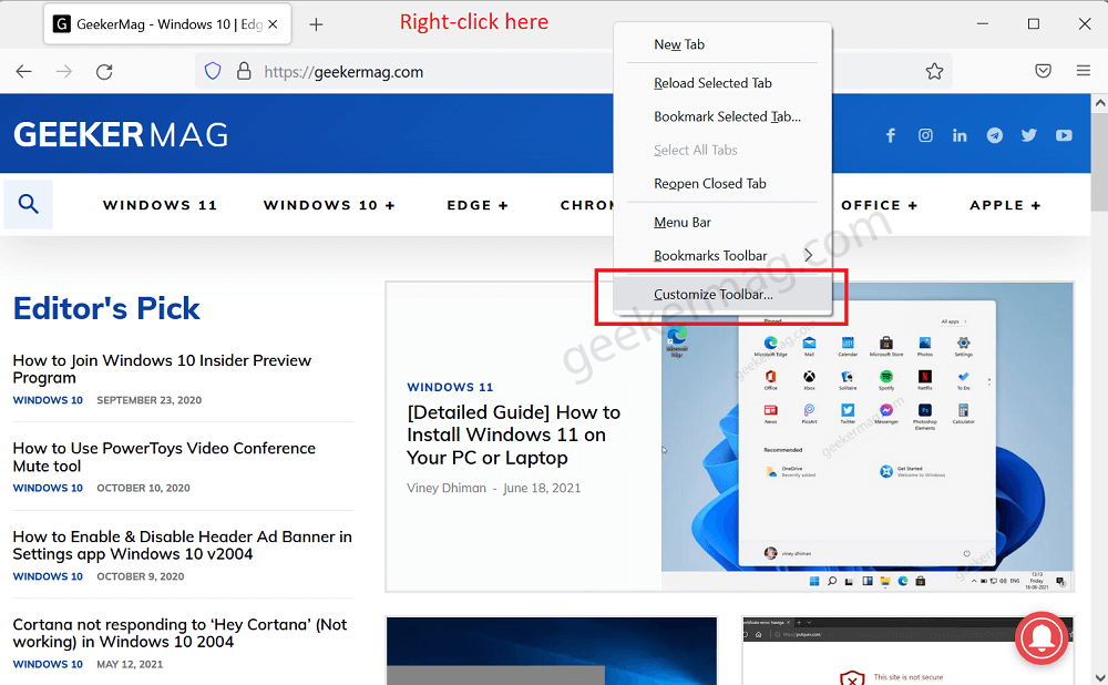 How to Enable   Fix Windows 11 Snap Layouts Missing in Firefox - 97