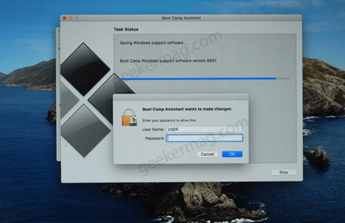 installing windows on mac bootcamp storage