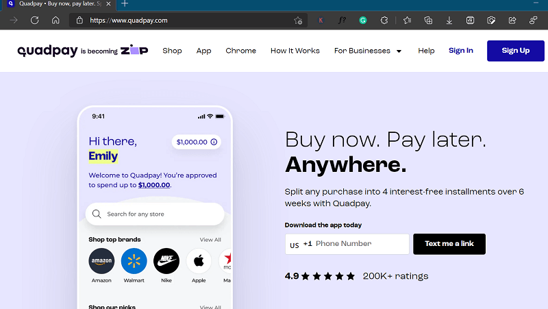 apps like quadpay