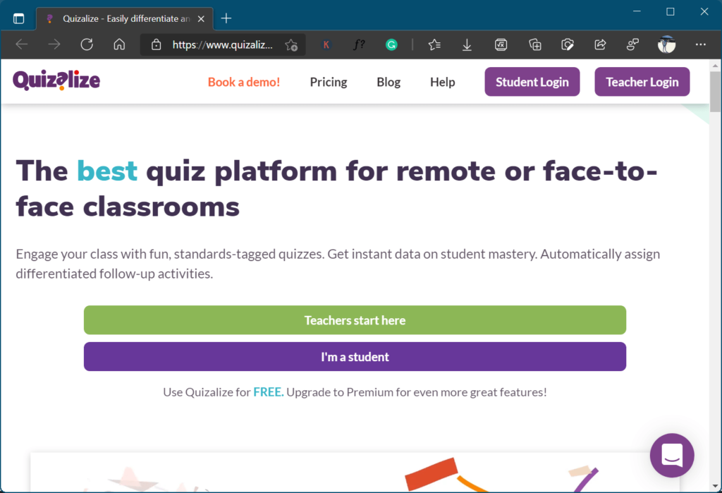 Quizelize- Best Kahoot alternative