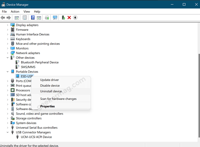 Uninstall and Reconnect USB Flash Drive