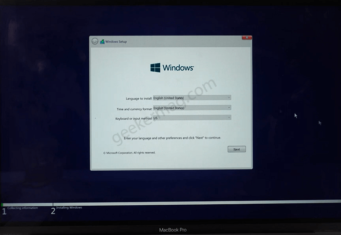 how to install window in macbook