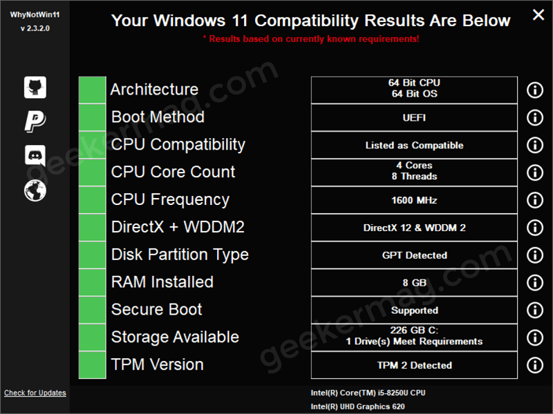 Use WhyNotWin11 if the PC Health Check app doesn't work