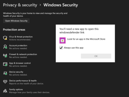 Fix - Unable to Open Windows Defender Settings in Windows 11 Latest Build