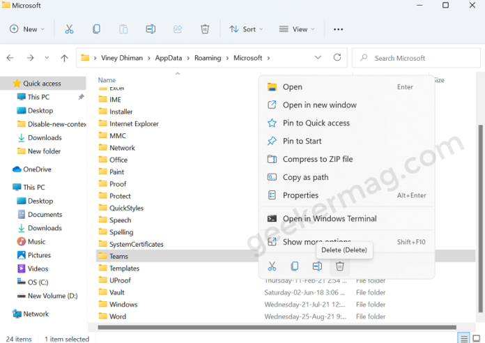 microsoft teams cache file location windows 11