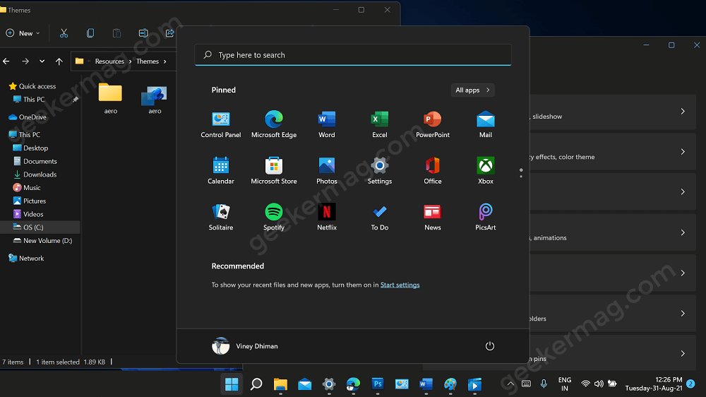 enable windows 11 dark theme