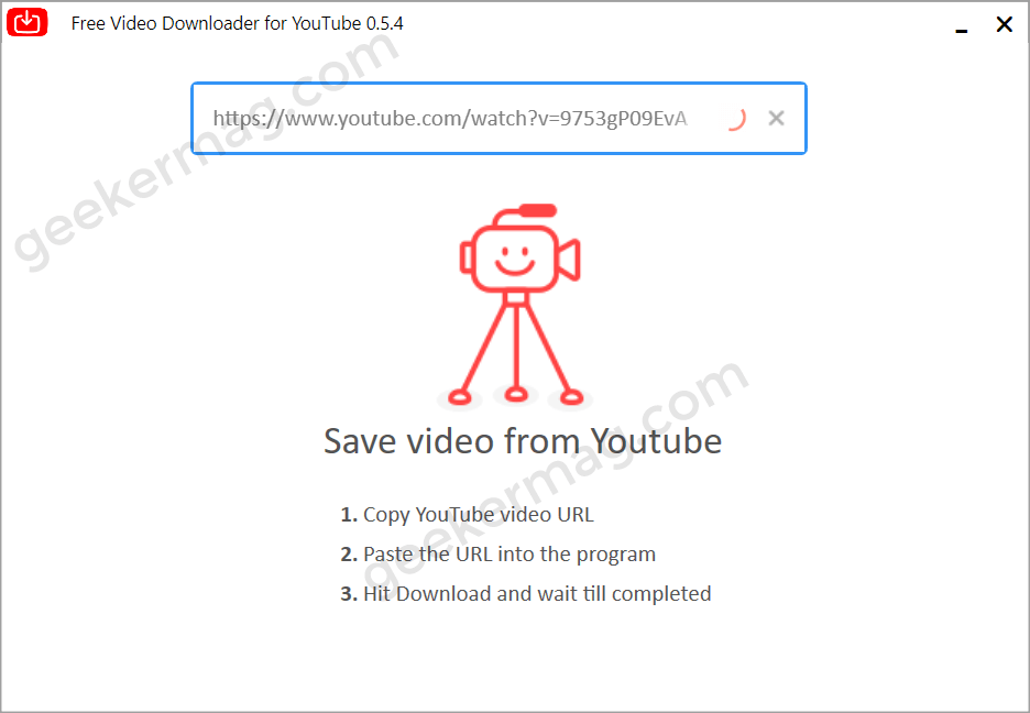 Enter url of the video in notmp3