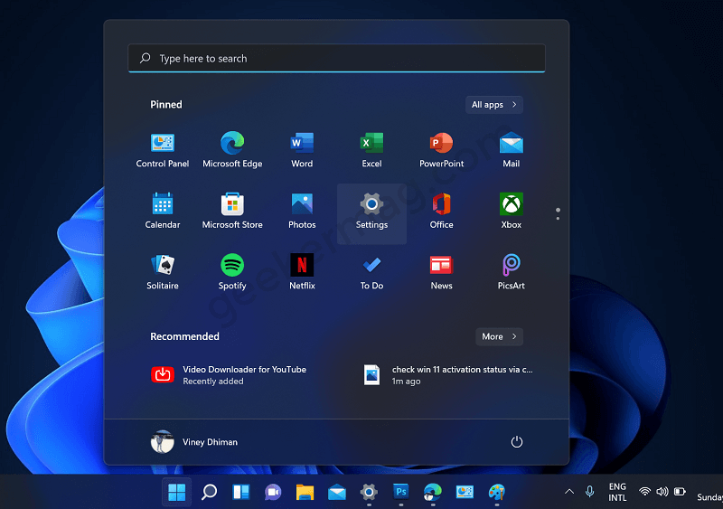 How to open the settings app in Windows 11