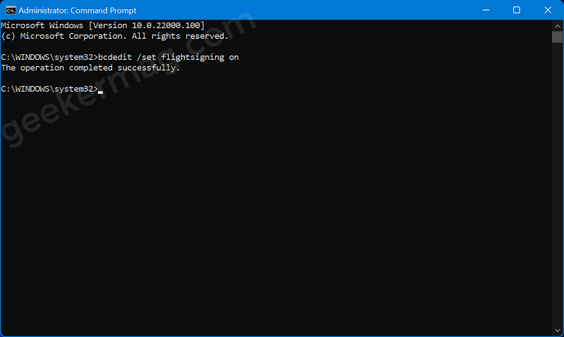 bcdedit /set flightsigning on