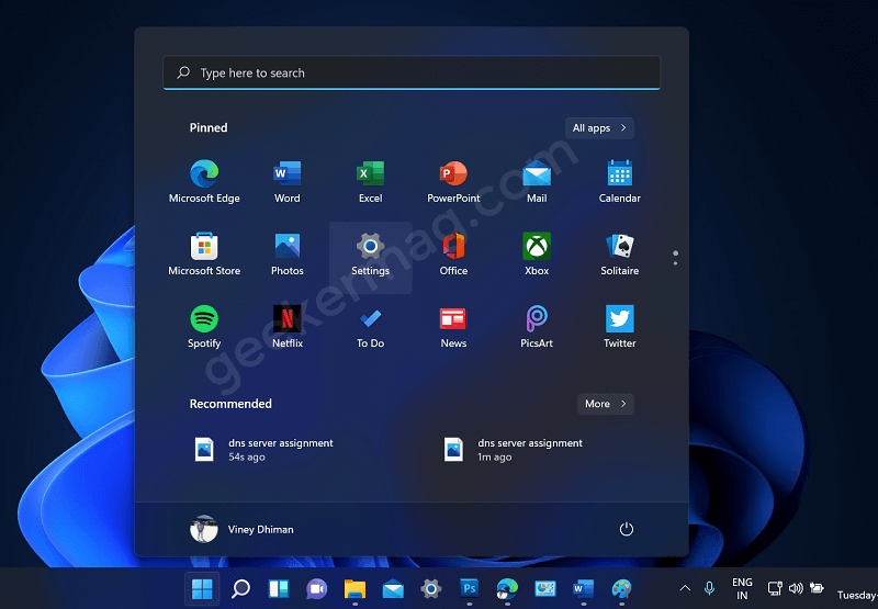 Launch Settings app in Windows 11