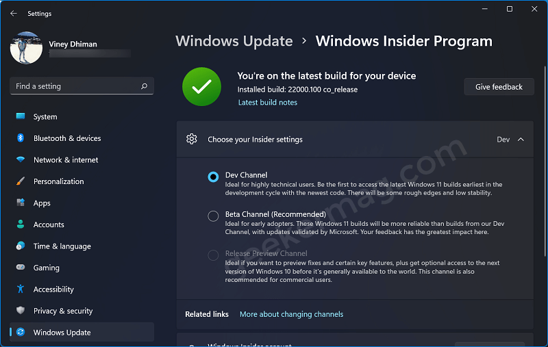 Fix  Windows 11 Insiders Unable to switch from Dev to Beta channels - 86