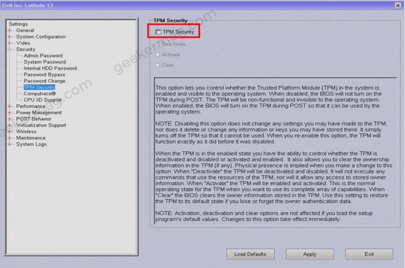 Check If Your PC has TPM 2.0 using BIOS