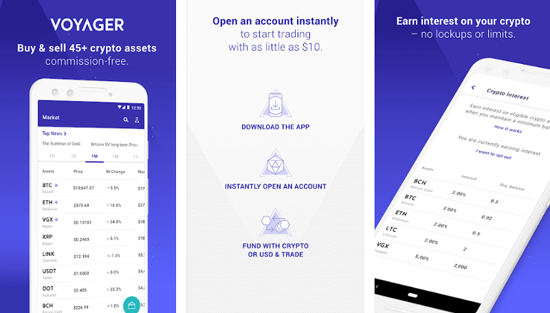 Voyager - best cryptocurrency apps for android and iso