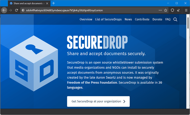 Secure Drop - Best Websites on the Dark Web (Onion Sites)