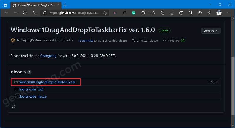 Download Windows11DragAndDropToTaskbarFix