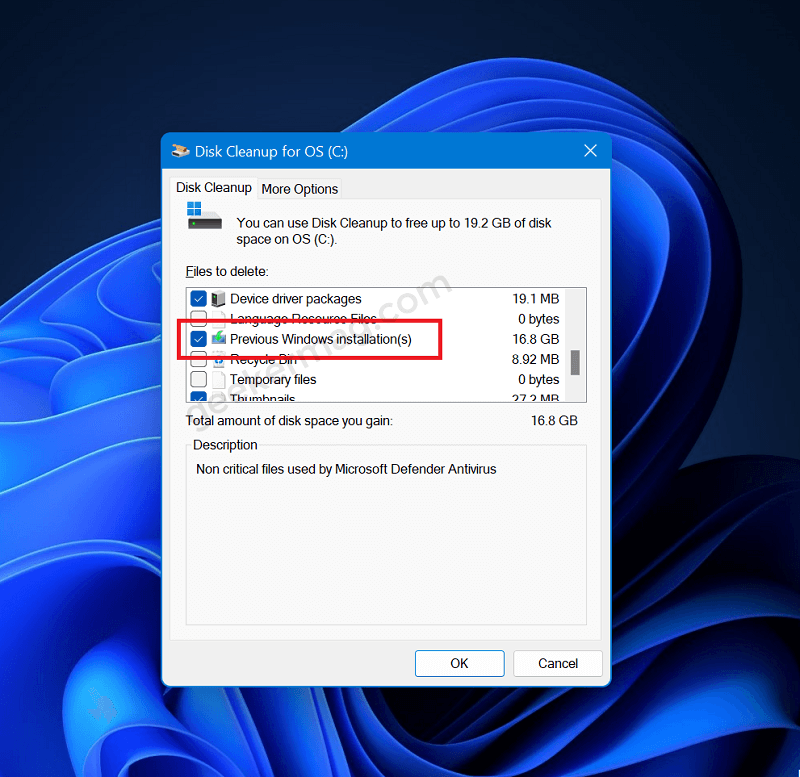 Disk clean up for OS Installation in windows 11