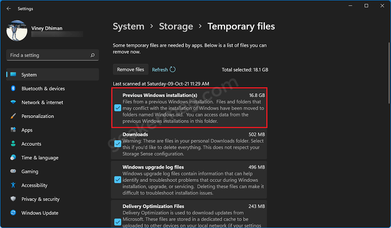 How to Free Up Storage Space in Windows 11 after upgrade 22H2 - 1