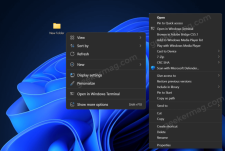 How to Restore full Right-click context menu in Windows 11