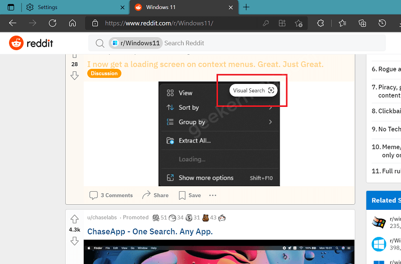 Edge Settings Appearance Hover Menu