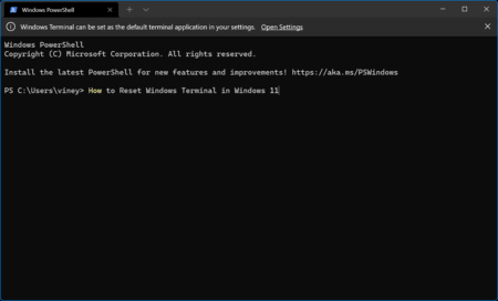 How to Reset Windows Terminal in Windows 11
