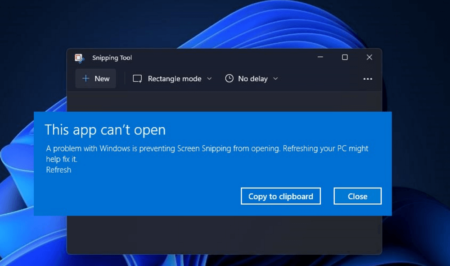Fix - "This app can't open" error for Snipping Tool in Windows 11