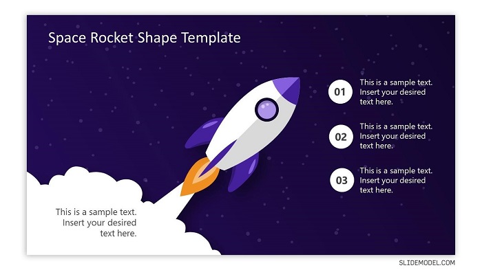 3.   Space Rocket Shape Template for PowerPoint