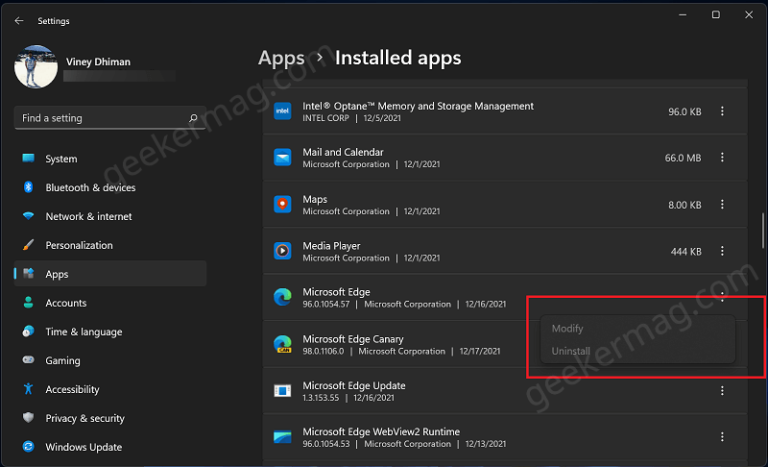 Uninstall Microsoft Edge If Uninstall Button is Grayed Out in Windows 11