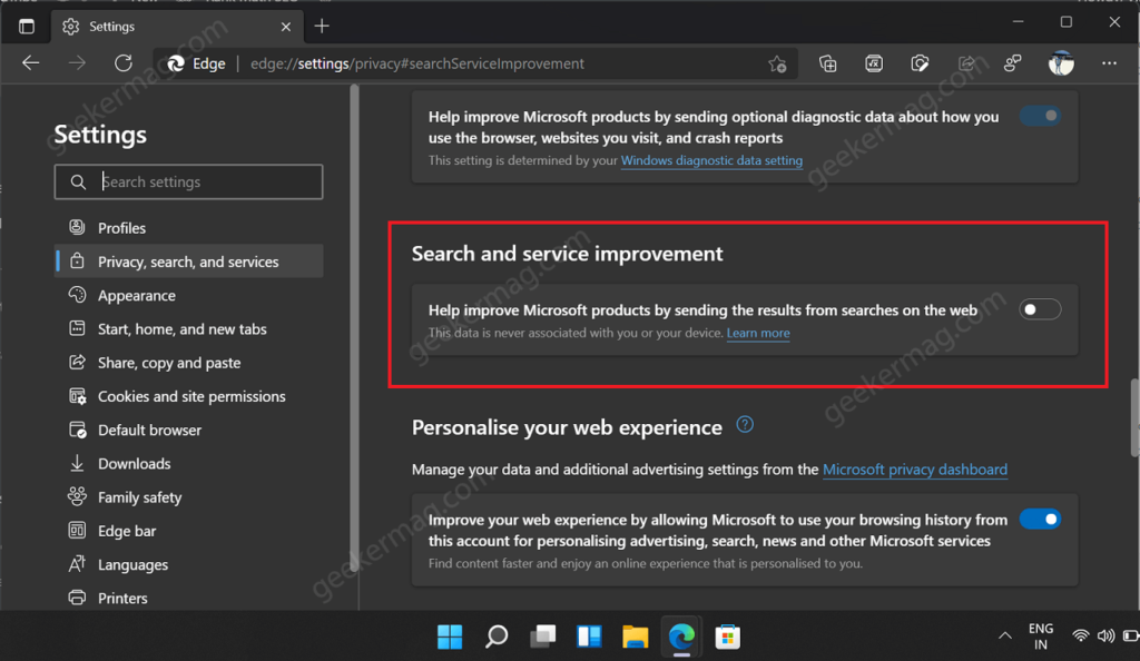 How to Stop Edge from Sending Web Search Results Data to Microsoft - 77