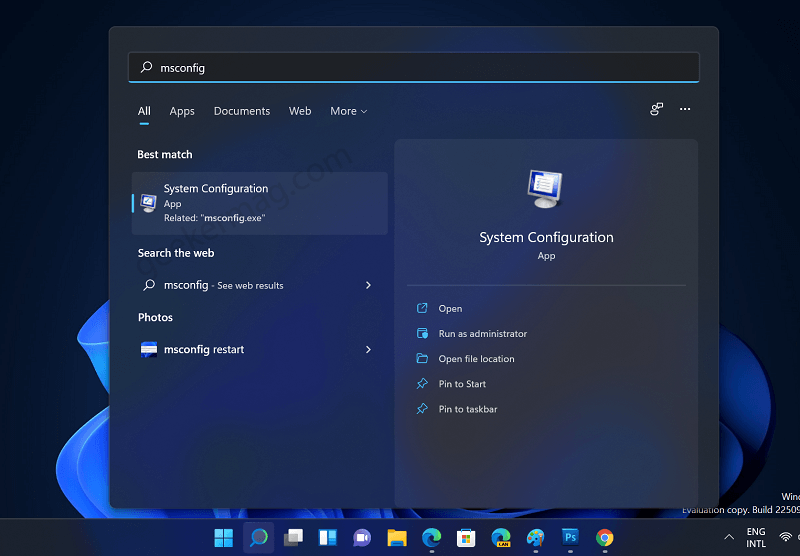 Launch System Configuration app in Windows 11