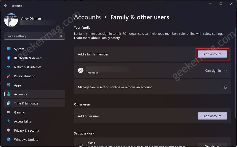 How to Add or Remove Family Member Account in Windows 11 PC - 61