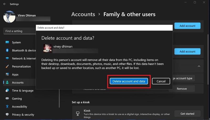 How to Remove User Account in Windows 11