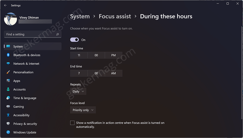 How to Turn On or Off Focus Assist in Windows 11 - 31