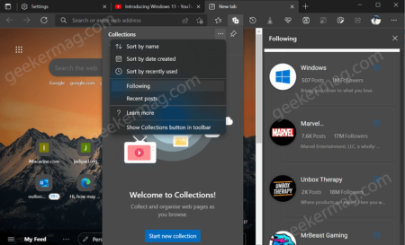 How to Follow & Track YouTube Users Feed Directly from Edge Browser
