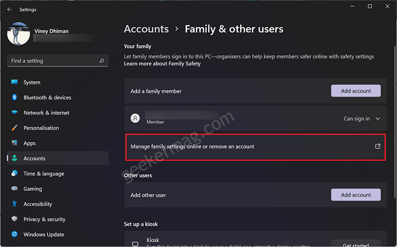 How to Add or Remove Family Member Account in Windows 11 PC - 79