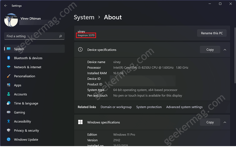 How to Change System Product Name in Windows 11 PC - 73