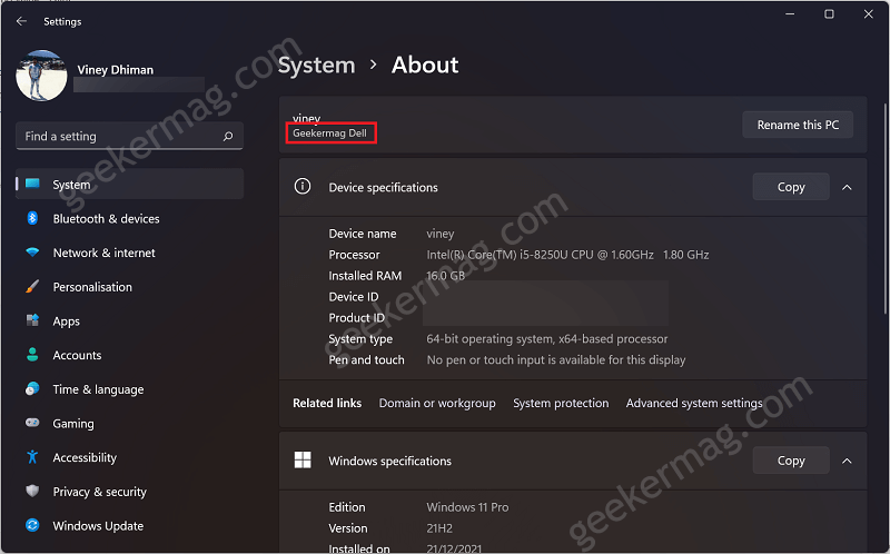 How to Change System Product Name in Windows 11 PC - 95