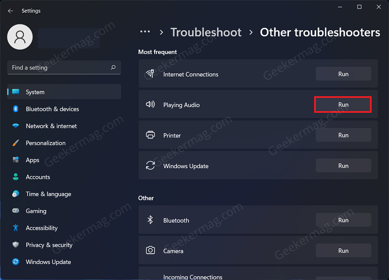 Audio troubleshooters