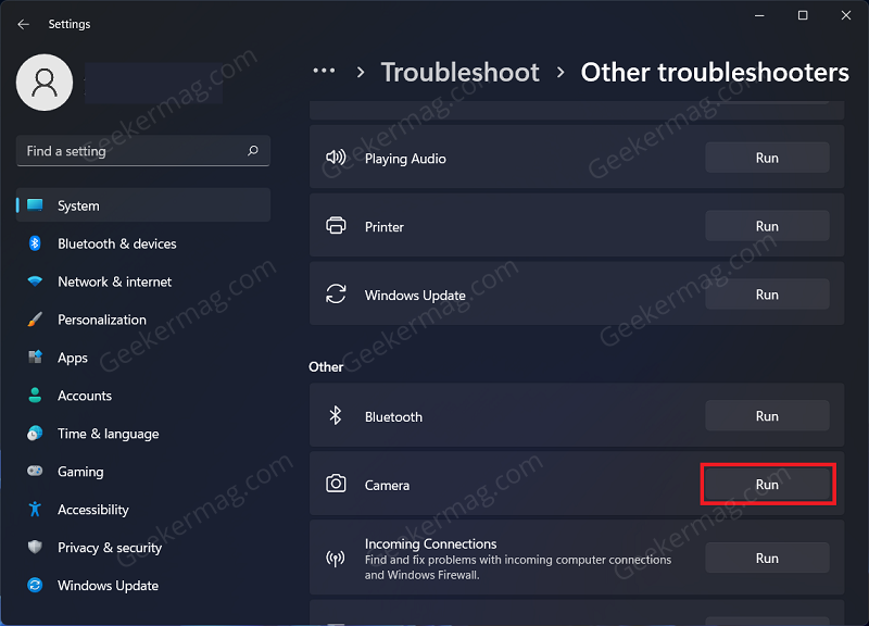 Camera Troubleshooters