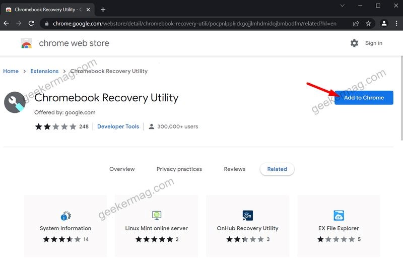 Chromebook recovery utility