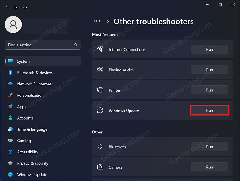 Windows Update Troubleshooter