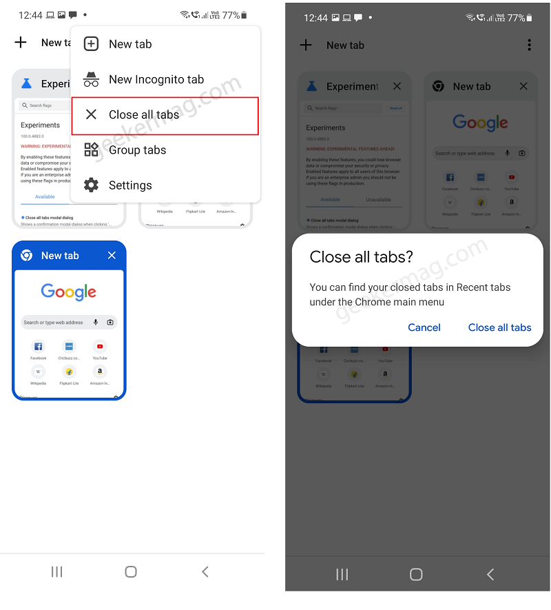 How to Enable  Close all tabs  warning in Chrome on Android - 26