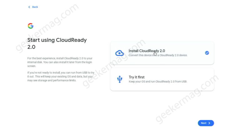 Install Cloud ready 2.0