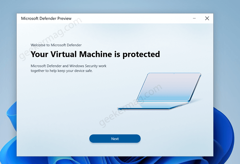 Your virtual machine is protected