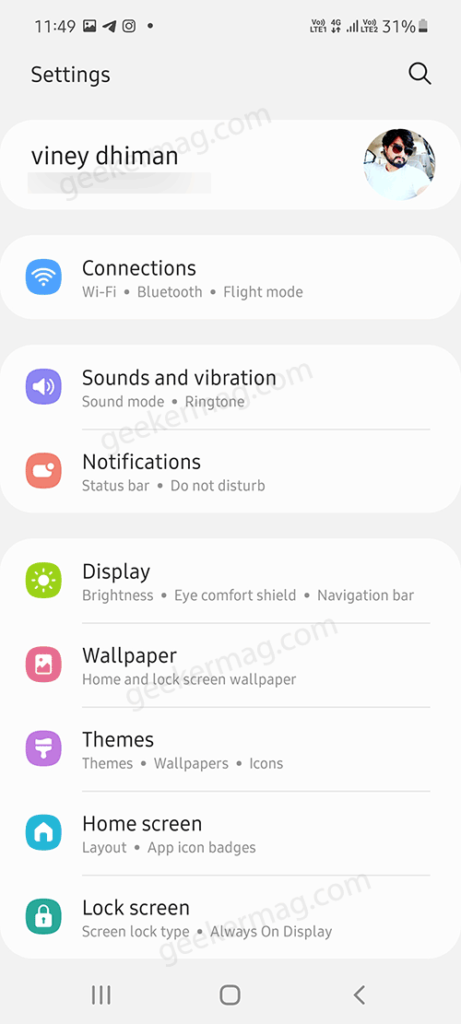Samsung Network settings