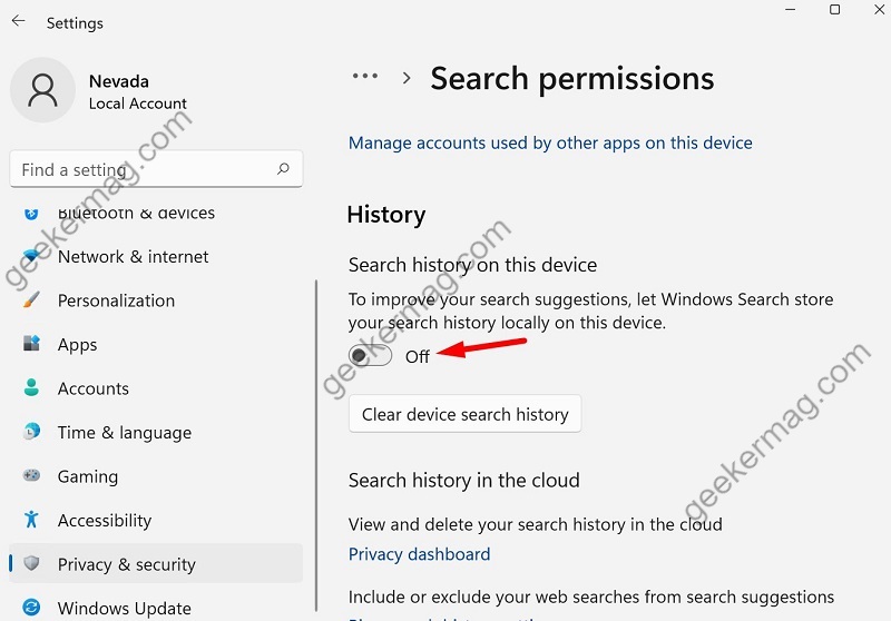 How to Enable or Disable Recent Search History in Windows 11 - 2