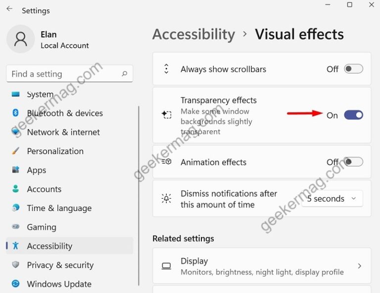 How To Enable And Disable Transparency Effect In Windows 11 Pc 0278