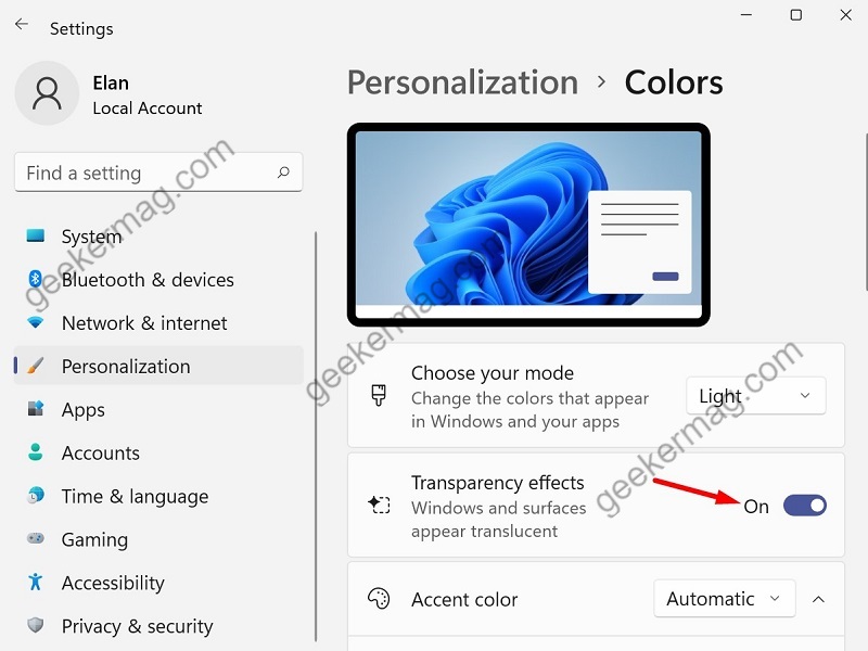 How to Enable and Disable Transparency Effect in Windows 11 PC - 15