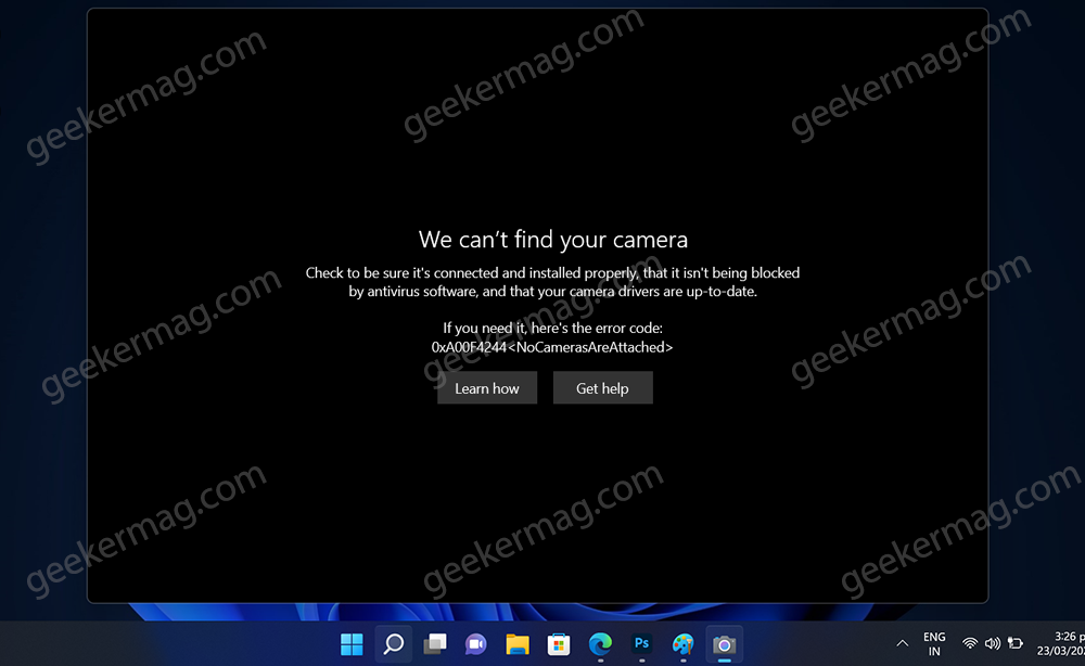 Fix - We can't find your camera 0xa00f4244 NoCamerasAreAttached Windows 11
