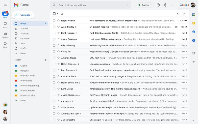 new Gmail Look