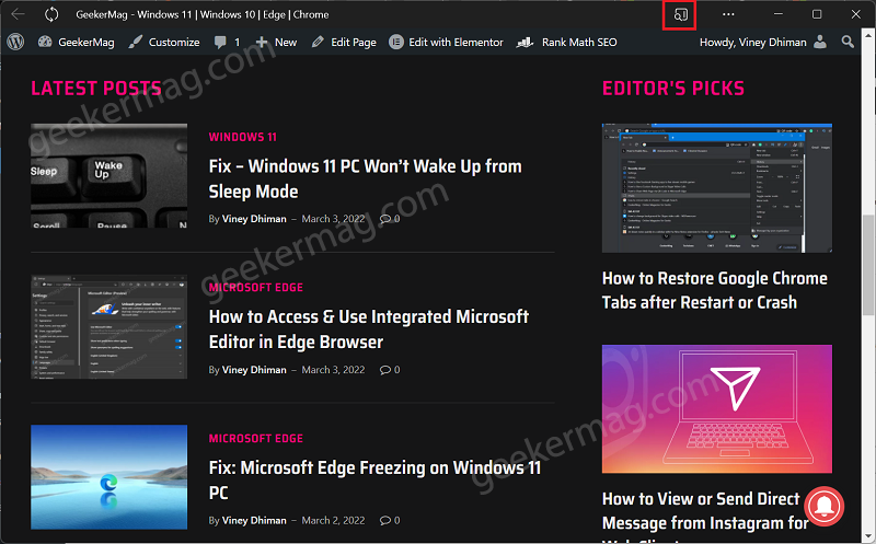 How to Enable and Open Sidebar Search in Edge PWA Windows - 79